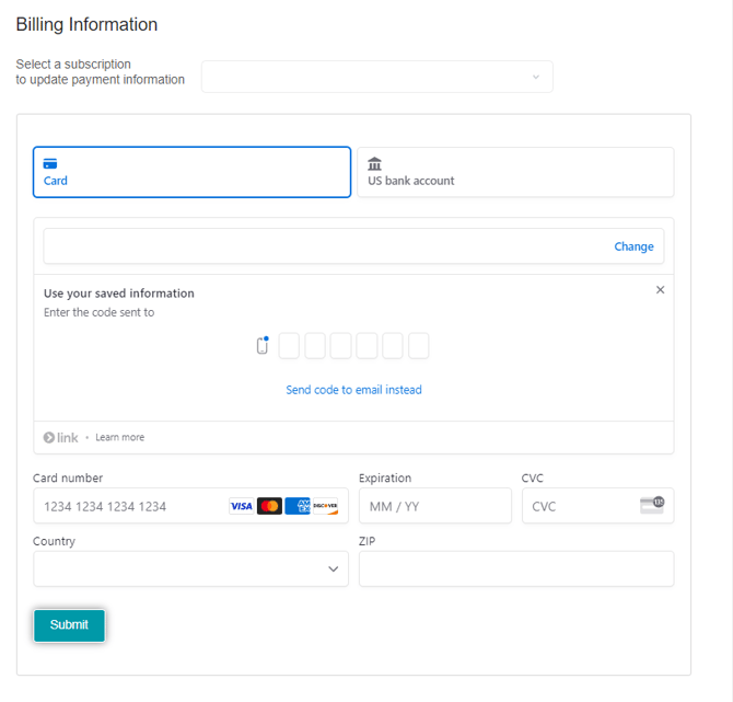 Billing information